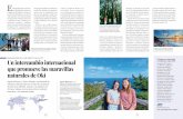 Un intercambio internacional que promueve las maravillas · al Geoparque Mundial de la UNESCO de las islas Oki. Katrina Killinger Woloszyn explica la topografía de Oki a visitantes