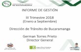 Presentación de PowerPoint · Al III Trimestre del año 2018, la Dirección de Tránsito de Bucaramanga recaudó la suma de $24.555 millones que representa un 66,70% de lo presupuestado