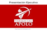 Presentación de PowerPoint - Farmacias Apolo...• Moto para reparto. • Papelería para consultorio, volantes y carteles promocionales de inicio. • Animaciones ‘APOLO’ por