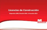 Licencias de Construcción · licencias de construcción que se reciben al día, independientemente de su intensidad; Acciones Emprendidas: Se formularon e imprimieron trípticos