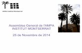 Assemblea General de l'AMPA INSTITUT MONTSERRAT 25 de …afainstitutmontserrat.cat/.../11/Assemblea-AMPA-2014.pdf · 2014-11-28 · AMPA Institut Montserrat Memòria del curs 2013-14:
