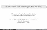 Introducción a la Homología de Khovanov · EN3V2017 Introducci on a la Homolog a de Khovanov Mar a de los Angeles Guevara Hern andez guevarahernandez.angeles@gmail.com Escuela \Gonz