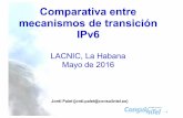Comparativa entre mecanismos de transición IPv6slides.lacnic.net/wp-content/themes/slides/docs/lacnic25/miercoles/... · IPv4 “compartida” – Mapeado algorítmico entre IPv4