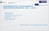 Gobierno de Canarias - COORDINACIÓN Y SEGUIMIENTO PROYECTOS ERASMUS+ KA1 – 2016 · 2017-02-17 · COORDINACIÓN Y SEGUIMIENTO PROYECTOS ERASMUS+ KA1 – 2016 ORDEN DEL DÍA: Fases