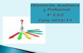 Orientación Académica y Profesional 4º E.S.O Curso 2018/19iesparquegoya.es/files/orientación/Charla 4ºESO 2019... · 2019-05-06 · Orientación Académica y Profesional 4º