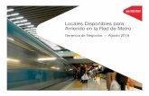Locales Disponibles para Arriendo en la Red de Metro€¦ · Estación La Cisterna Línea 4A Local Disponible: Local 12. Ubicación: Nivel -1, Mesanina. Zona en Metro: Zona No Paga