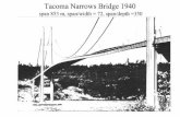 Tacoma Narrows Bridge 1940 - cvut.czweb.cvut.cz/ki/710/pdf/poruchy.pdf · Tacoma Narrows Bridge 1940 span 853 m, span/width = 72, span/depth =350 . Damaged caused by an overloaded