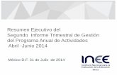 Resumen Ejecutivo del Segundo Informe Trimestral de Gestión … · Resumen Ejecutivo del Segundo Informe Trimestral de Gestión del Programa Anual de Actividades Abril -Junio 2014