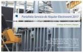 Portafolio Servicio de Alquiler Electrorent 2017...Portafolio Servicio de Alquiler Electrorent 2017 Catálogo de Precios y Equipos Distribuidores Exclusivos para Colombia: Listado