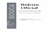 BOUCA Nº 216 · 4 Jueves 28 Julio 2016 BOUCA Nº 216 Resolución del Rector de la Universidad de Cádiz UCA/R159RECN/2016, de 22 de abril, por la que se cesa a D. Rafael Bienvenido
