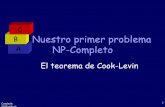 C B Nuestro primer problema A NP-Completo5]Cook.pdf · • Problema: Decidir si la fórmula es satisfactible. ((xF1 ∨xT2 ∨¬ x 3)∧¬ x 1)∨¬(x 3 ∧x 2) Una fórmula booleana
