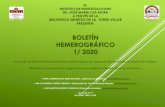 BOLETÍN HEMEROGRÁFICO 1/ 2020 · BOLETÍN HEMEROGRÁFICO 1 / 2020 P 909 JOU.o 2019 Dic. Vol. 30 No. 4 Regresar al Índice