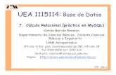 UEA 1115114: Base de Datosacademicos.azc.uam.mx/cbr/Cursos/UEA_Base_de_Datos/... · Cálculo Relacional (práctica en MySQL) Carlos Barrón Romero Departamento de Ciencias Básicas,