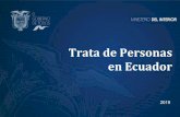Trata de Personas en Ecuador - Plan V · 2019-04-16 · Trata de Personas Ecuador (Ene 2017-Dic 2018) NÚMERO DE VÍCTIMAS 287 FUENTE: Fiscalía General del Estado y Ministerio del