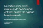 La participación de las mujeres en la democracia: entre las cuotas … · 2017-06-19 · % participación mujeres (2017) . única-baja Cám. Alta-Senado Argentina 1991 30 30 38,9