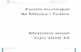 Escola municipal de Música i Teatre - Sant Celoni · Memòria anual Curs 2018.19 Pàgina 6 Ajuntament de Sant Celoni Àrea de Cultura Sant Josep 18 08470 Sant Celoni 93 86740 89