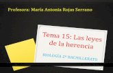 Profesora: María Antonia Rojas Serranomariarojas.iescla.org/wp-content/uploads/2019/02/TEMA-15...de los caracteres En este caso Mendel estudió la transmisión simultánea de dos