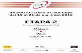 ETAPA 2 - edosof.com 2ª Etapa.pdf · 98 Volta Ciclista a Catalunya del 19 al 25 de març del 2018 ETAPA 2 Dimarts 20 de març del 2018 Mataró q Valls 175,600 Km.
