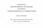 PROYECTO DEPARTAMENTO DE MEJORA CONTINÚA Y …cmfranciscano.mx/media/attachments/2020/01/30/... · Participación y experiencia significativa de los educadores integrantes de la