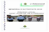 MEMÒRIA D’ACTIVITATS 2016 POLICIA LOCAL SANT JOAN DE ...santjoanvilatorrada.cat/documents/7349346657.pdf · Durant el mes de setembre de 2016, la policia local ha iniciat els serveis