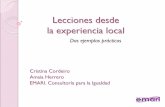 Lecciones desde la experiencia local€¦ · Diseño de las políticas y planeamiento urbanístico. Ejecución de las políticas, actuaciones concretas. Utilización de los espacios