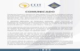 COMUNICADO€¦ · COMUNICADO Cámara de Comercio e Industria de Tegucigalpa (CCIT), ... Ejecutivo PCM – 042 – 2020 publicado en el Diario Oﬁcial La Gaceta número 35,248 del