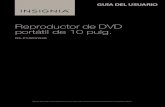 Reproductor de DVD portátil de 10 pulg.=/NS... · 2020-01-29 · 5 Reproductor de DVD portátil de 10 pulg. GUARDE ESTAS INSTRUCCIONES Precauciones de seguridad ADVERTENCIA: Su reproductor