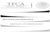 SÍNTESIS INFORMATIVAtfca.gob.mx/work/models/TFCA/Resource/26/3/images/SI...MIÉRCOLES 1 DE FEBRERO DE 2017 DE 2015 SÍNTESIS INFORMATIVA T FCA TRIBUNAL FEDERAL DE CONCILIÄCION Y