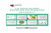 La educación escolar en Euskadi 2015/2017 · La educación escolar en Euskadi 2015/2017 8 El total del alumnado de Euskadi ha crecido en los dos últimos cursos hasta los 367.545