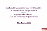 adquiridas por experiencia laboral · Repertorio Nacional de Certificados de Profesionalidad. 9. RD 797/1995 > directrices sobre los certificados de profesionalidad: la . experiencia