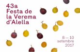43a Festa de la Verema d’Alella · Presentació de la nova peça de la col·lecció de complements per al vi del Casal d’Alella. Lloc Plaça de l’Ajuntament ... Lloc Avinguda