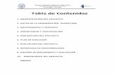 Tabla de Contenidos - ESPOL · 2018-04-04 · tabla de contenidos 1. identificaciÓn del proyecto 2. datos de la organizaciÓn promotora 3. antecedentes y contexto 4. importancia