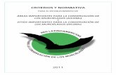 CRITERIOS Y NORMATIVA€¦ · criterios y normativa . para el establecimiento de . Áreas importantes para la conservaciÓn de los murciÉlagos (aicoms) . y . sitios importantes para