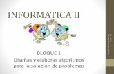 INFORMATICA II · 2015-01-27 · INFORMATICA II BLOQUE 1 Diseñas y elaboras algoritmos para la solución de problemas ... 1.2 Metodología de Solución 1.2.1 Fases de Solución 1.4