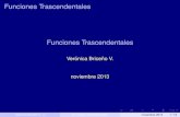 Funciones Trascendentales · Veronica Brice´ no V. ()˜ Funciones Trascendentales noviembre 2013 12 / 13. Ejercicios Propuestos Encontrar el valor de a 2R+ [f0gde modo que se cumpla: