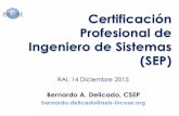 Certificación Profesional de Ingeniero de Sistemas (SEP) · situación profesional de los ingenieros de sistemas. Un programa de certificación beneficiaría a los empleadores al
