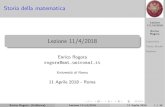 Lezione 11/4/2018 - matstor.wdfiles.commatstor.wdfiles.com/local--files/diario/Lezione11Aprile.pdf · Lezione 111/4/2018 Enrico Rogora Copernico Tycho Brahe Keplero Copernico Enrico