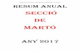 SECCIÓ DE MARTÓ · 05/11/2017 Montblanc - Marxa dels Roures Petita 15,900 1 360 12/11/2017 Barcelona - Cursa de la Dona 7,800 2 26.194 12/11/2017 Behobia - San Sebastian 20,000