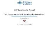 10° Seminario Anual - Clínicas de Chile · 10° Seminario Anual ... 10,1 10,8 17,1 - 2 4 6 8 10 12 14 16 18 Chile Quintil 1 (menor ingreso) Quintil 2 Quintil 3 Quintil 4 Quintil