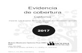 Evidencia de cobertura - Molina Healthcare · Del 1.º de enero al 31 de diciembre de 2017 Evidencia de cobertura: Sus beneficios, servicios de salud y cobertura de medicamentos recetados