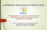 JORNADAS REGIONALES FEDIAP 2018fediap.com.ar/wp-content/uploads/2018/07/Presentacion... · 2018. 7. 20. · JORNADAS REGIONALES FEDIAP 2018 Educación en y para el medio rural: desafíos