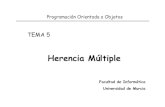 Facultad de Informática Universidad de Murciadis.um.es/.../apuntes/curso2007-2008/POO5-HerenciaMultiple-0708-d… · 2 Índice 1.- Introducción 2.-Utilidades de la herencia múltiple