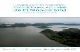 - Comunicado Nacional - Condiciones Actuales de El Niño-La ... · dos del mes de agosto. En cuanto al com-ponente oceánico, el Índice Operacional del fenómeno El Niño (ONI por
