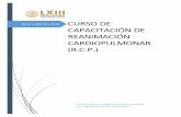CURSO DE CAPACITACIÓN DE REANIMACIÓN …iip.congresosinaloa.gob.mx/docs/publi/rel_002.pdf · La PCR tiene la característica de ser brusca, inesperada potencialmente reversible