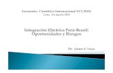 Integración Eléctrica Perú-Brasil: Oportunidades y Riesgos · Integración Eléctrica Perú-Brasil: Oportunidades y Riesgos Dr. Jaime E. Luyo ¿ Se puede alcanzar una Matriz Eléctrica