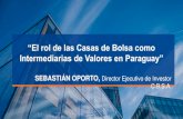 Presentación de PowerPoint · SEBASTIÁN OPORTO, Director Ejecutivo de Investor C.B.S.A. “El rol de las Casas de Bolsa como Intermediarias de Valores en Paraguay”