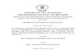 REPÚBLICA DEL ECUADOR UNIVERSIDAD ESTATAL DE MILAGROrepositorio.unemi.edu.ec/bitstream/123456789/92/3/EL TRABAJO... · EN EL RENDIMIENTO ACADÉMICO DE LOS ESTUDIANTES DEL DÉCIMO