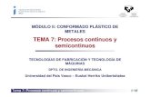TEMA 7: Procesos continuos y semicontinuosehu.eus/manufacturing/docencia/401_ca.pdf · Tema 7: Procesos continuos y semicontinuos 15/16 4. Cuestionario tutorizado 1. ¿Qué ventajas