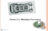 Tema 3.1- Metales Ferrosos...Metales Ferrosos • Básicamente los metales ferrosos son los aceros que tienen un porcentaje de carbono en su composición. Según el porcentaje se dividen