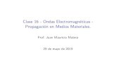 Clase 16 - Ondas Electromagnéticas - Propagación en Medios ...matera/fisicaii/2019/pdf/clase-16.pdf · Clase 16 - Ondas Electromagnéticas - Propagación en Medios Materiales. Author: